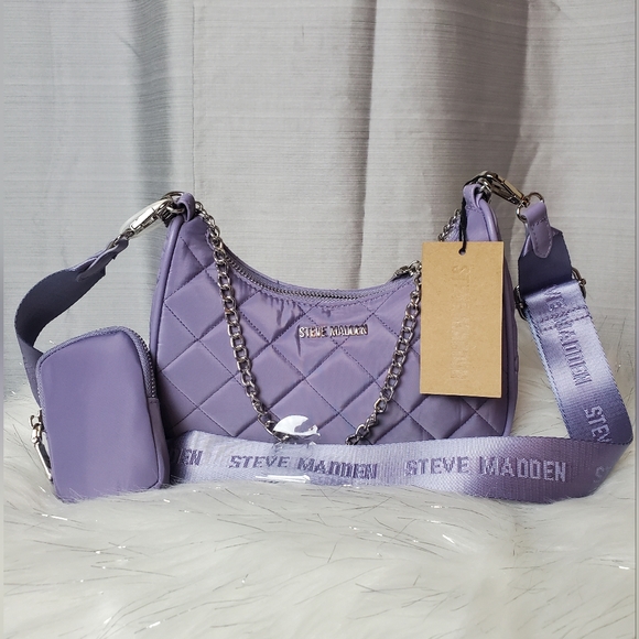 Steve Madden Handbags - STEVE MADDEN lilac quilted btamela crossbody bag